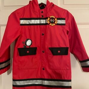Wippette Kids Children's Red Firefighter-Themed Raincoat with Reflective Trim